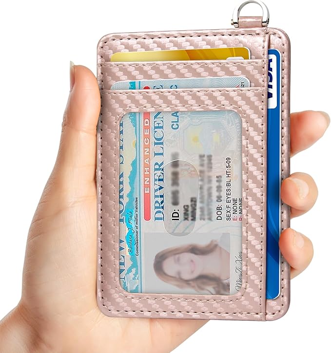 EcoVision Slim Minimalist Front Pocket Wallet, RFID Blocking Credit Card Holder Wallet with Detachable D-Shackle for Men Women