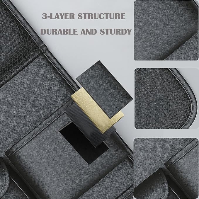 2 Pack Leather Car Backseat Organizer with Foldable Table Tray, Car Storage Organizer with Tablet Holder, Car Seat Back Protectors Kick MatsTravel Accessories