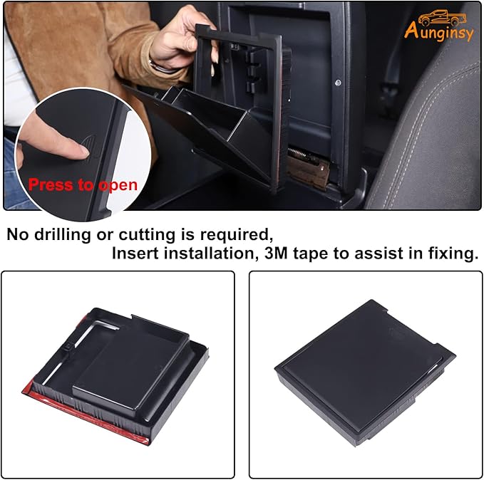 Aunginsy Armrest Console Storage Box Compatible with Toyota Tacoma 2016-2023 Center Console Handrail Privacy Storage Box Organizer Tray Insert Pallet Manager Accessories