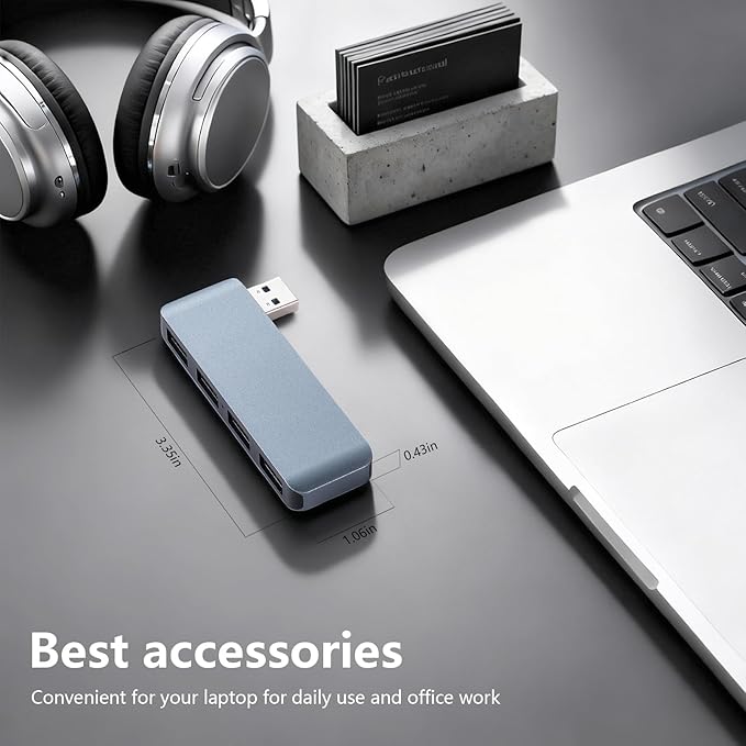 USB 3.0 Hub | Premium USB hub for Laptops Cable-Free Plug-and-Play Design, USB Splitter Seamlessly Integrated with Your Device Wide Compatibility with Laptops, Desktops and Most USB-Enabled Devices