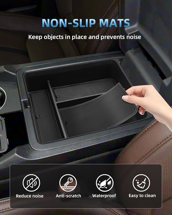 Center Console Organizer & Cup Holder for 2023-2025 Honda Pilot & 2026 Passport, 2023-2025 Honda Pilot/ 2026 Passport Interior Accessories 3-Piece Set