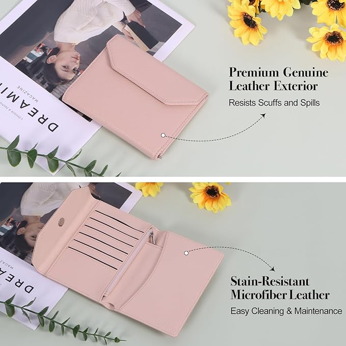 WHHMK Passport Holder for Travel,Rfid Passport Holder Protect Your Card Security,Passport Book Holder for Women,Travel Wallet with Cards & Pen Slots,Boarding Pass,Zipper Cash Pocket (Pink)