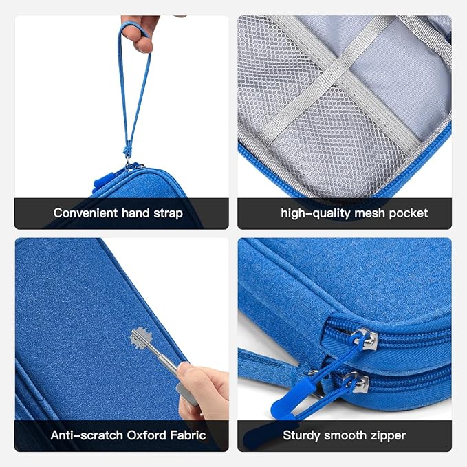 CAAORDKSO Cord Organizer Travel Cable Organizer Bag Tech Electronic Organizer Travel Case, Electronic Accessories Pouch Bag for Cable, USB, Cord, Charger, Phone, Power Bank, Earphone (Blue, Medium)