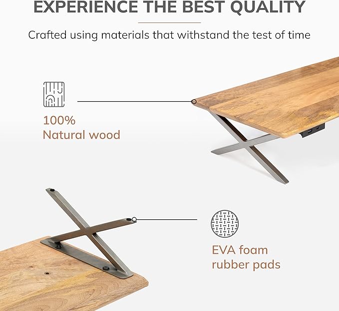 Anji Mountain Monitor Stand - Desktop Organizer & Laptop Riser, Ergonomic Monitor Riser, Space-Saving Monitor Stand for Desk, Durable Construction, Easy Assembly, Ideal for Home & Office,Natural