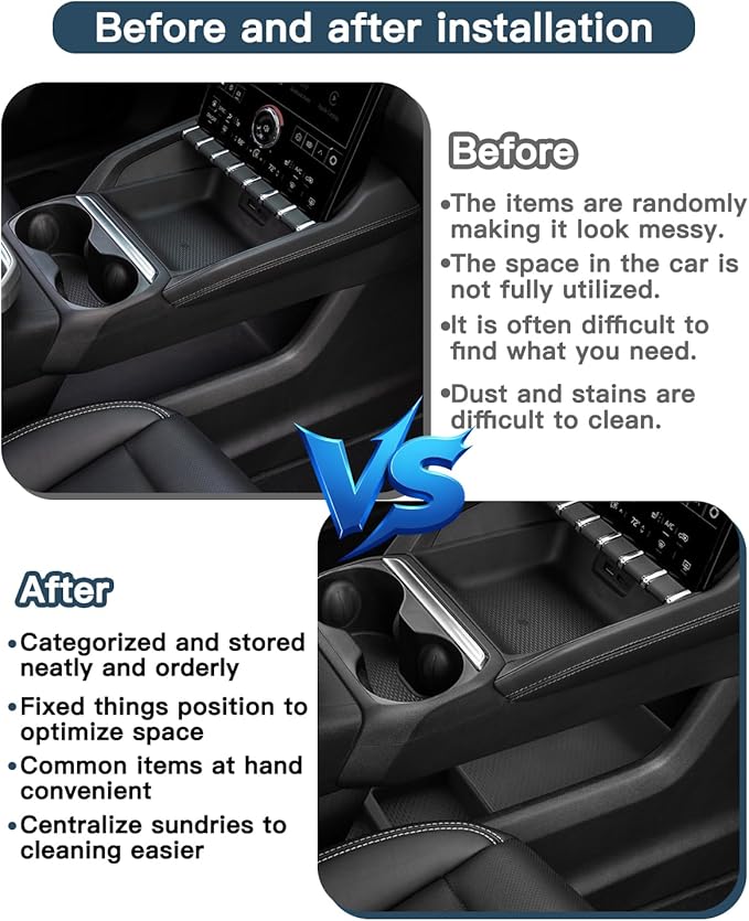 Ruiya 2026 Terrain Lower Console Organizer for GMC Terrain 2026 Accessories ABS Material Split Under Console Organizer Compatible with 2025 2026 GMC Terrain Elevation/AT4/Denali (2Packs)