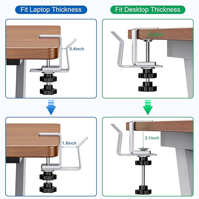 Vertical Laptop Stand, Adjustable Laptop Holder for Desk Side, fits All MacBook/Surface/Samsung/HP/Dell/Chrome Book (Silvery)