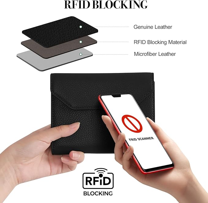WHHMK Leather Passport Holder for Travel,Rfid Passport Holder Protect Your Card Security,Passport Book Holder for Men Women,Travel Wallet with Cards & Pen Slot,Boarding Pass,Zipper Cash Pocket(Black)