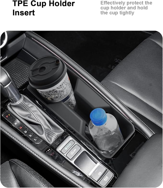 ECOZEN Center Console Organizer For 2023-2026 Honda Accord - 3 Pcs Armrest Box Storage Tray + Silicone Wireless Charging Area Mat + TPE Cup Holder For 2023-2026 Accord Hybrid Accessories