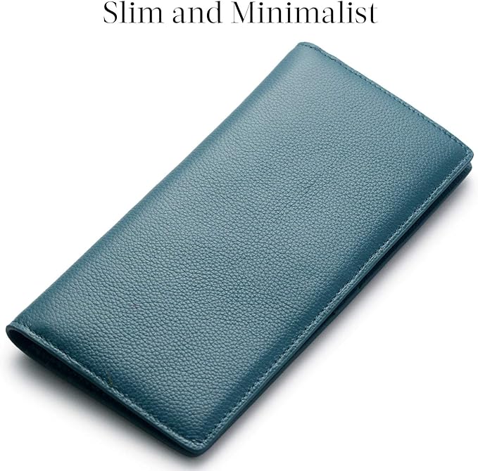 Bveyzi Ultra Slim Thin Leather RFID Blocking Credit Card Holder Bifold Clutch Wallets for Women