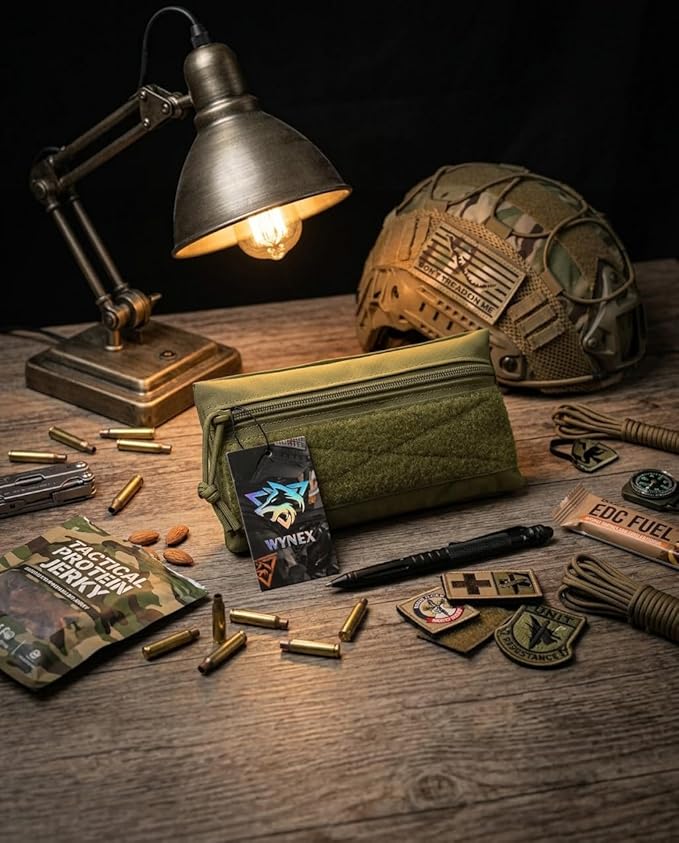 WYNEX Tactical Tool Zipper Pouch, Bag Insert EDC Organizer Utility Admin Storage Pocket Accessories Snack Pouch with Hook Backing for MK3 MK4 Chest Rig