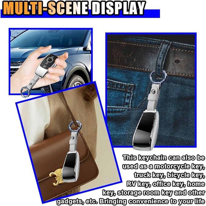 GLSOWEE Carabiner Key Ring Clip, Car Fob Key Keychain Holder Car Keychain Clip for Men Women, Key Ring Belt Holder (White)