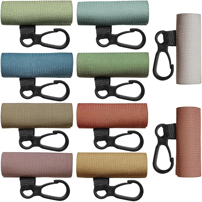 10PCS Car Lip Balm Holder Keychain with Clip On – Elastic Lipstick Sleeves Lip Gloss Holders – Portable Lip Balm Pouch Keychain Sleeve Holder for Women (Style 3)