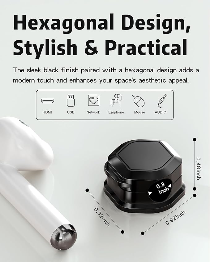 6 Pack Magnetic Cable Clips [Cable Smooth Adjustable] Cord Organizer - Cuworlis Adhesive Wire Holder, Under Desk Cord Holder Keeper for Home Office Desk Phone Car Wall Desktop Nightstand Cabinet