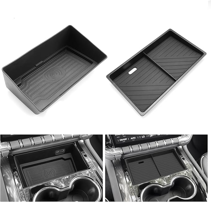 Double-Layer 2026 GMC Yukon Organizer Center Console Organizer for 2025 2026 GMC Yukon (Elevation/AT4) Center Console Tray Middle Console Storage Tray Arm Rest Organizer for 2026 Yukon XL Accessories