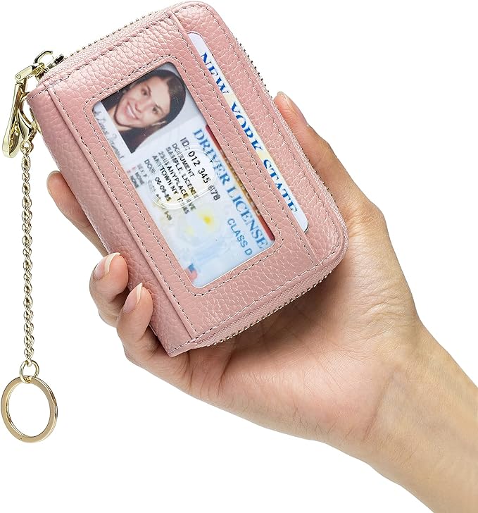 imeetu Rfid Credit Card Holder,Genuine Leather Businese Card Case,Rfid Blocking Wallet for Women & Men