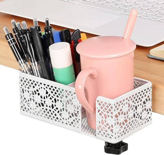 Desk Organizer Clip on Desk Cup Holder Pencil Holder for Desk Storage Beverages Phone Holder Desk Organizer and Accessories Office School Home