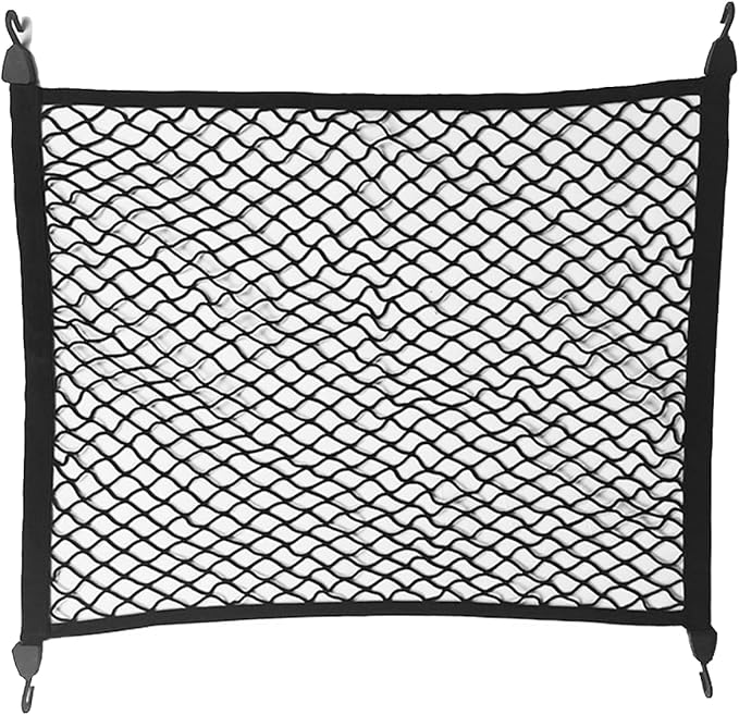 Elastic Cargo Net for SUV,Adjustable Elastic Trunk Mesh Nets with Hook Universal for SUV - Organizer 32" x 24" Stretch to 63"x43",Truck Bed Tailgate Netting Accessories (31.5 * 24inch)