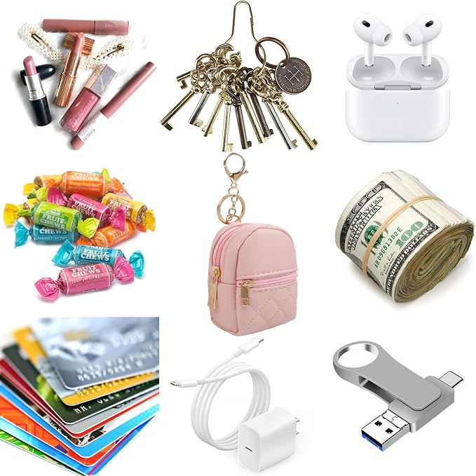 AIBFRID 4Pcs Mini Backpack Keychain,Cute Cosmetic Bag for Women for Grandkids,PU Leather Makeup Bag Key Pocket Lipstick Bag Birthday Gifts for 4 5 6 7 8 9 10 11 12 Year Old Girls