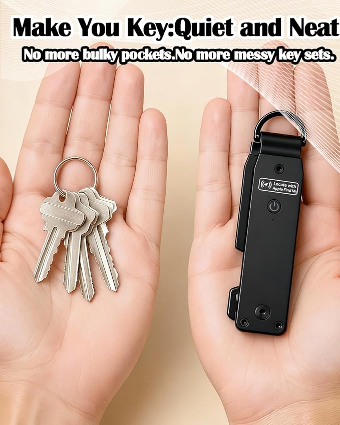 Air Keychain with GPS Tracker : Lightweight Compact Key Holder for Outdoor Use - Minimalist Metal Key Organizer