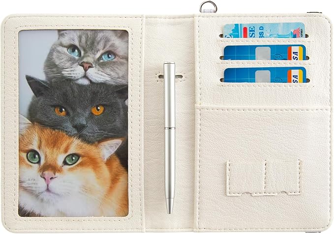 AIRMORS AirTag Passport Holder,Cute Travel Wallet RFID Blocking Family Passport Protector Case Credit Card Slots for Women
