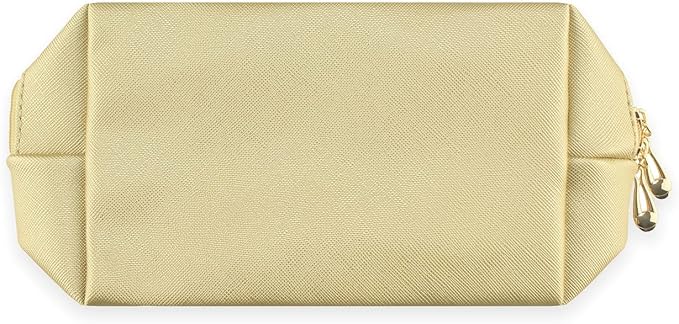 Small Makeup Bag Portable Cosmetic Bag for Women Makeup Pouch Waterproof Toiletry Bag for Travel (Gold, Normal)