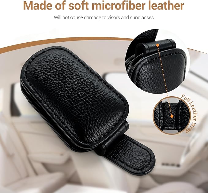Sunglass Holder for Car, Universal Magnetic Glasses Holder Visor Sunglass Clip Visor Clips, Car Visor Organizer Accessories for Men and Women (1, Black)