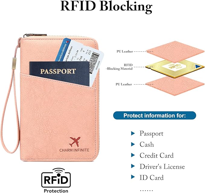 Family Passport Holder for Travel Women and Men RFID Passport Holder with Card Slots Holder Passport Case Passport cover Passport Wallet Travel Essentials and Accessories
