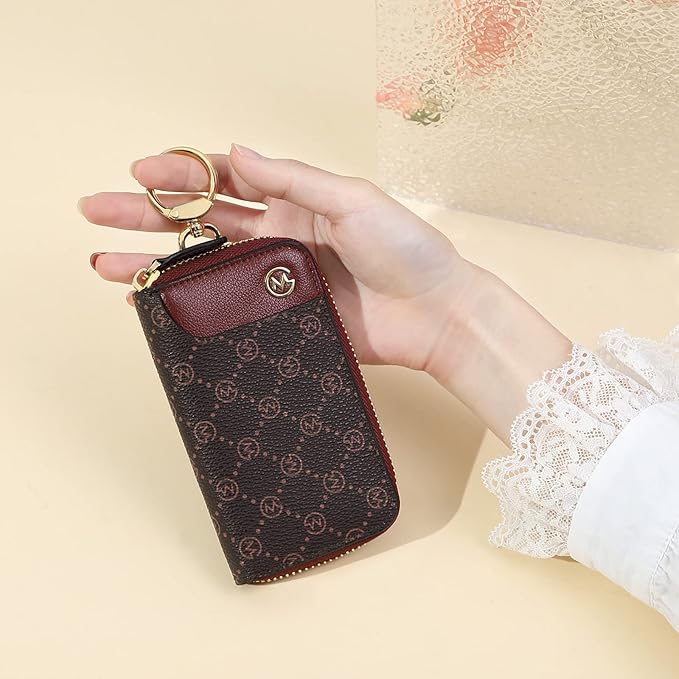 GOLF SUPAGS Women PVC Leather Car Key Chain Card Holder Wallet Pouch 6 Hook Snap Closure keys Money Organizer Case | Card Holder, 6 Hook, Snap Closure, keys, Money Organizer, Case