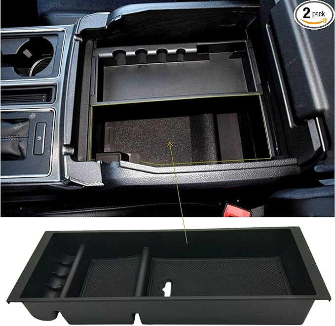 JOJOMARK Center Console Tray Organizer Box - Secondary Storage Compatible with Ford F150 (2015-2020, 2017-2022 F250 F350 F450, 2018-2022 2023 2024 Expedition)