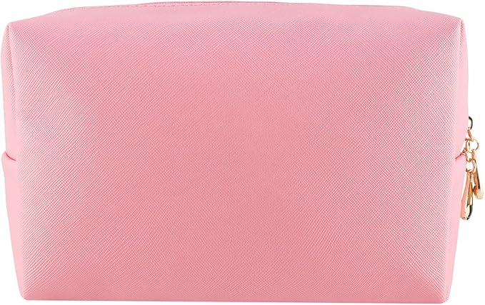 Small Makeup Bag Portable Cosmetic Bag for Women Makeup Pouch Waterproof Toiletry Bag for Travel (Rose pink-Big, Big Size)