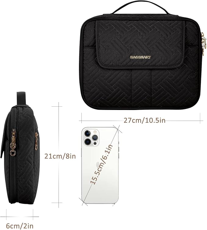 BAGSMART Electronic Organizer,Travel Cable Bag,Double Layer Tech Bag,Electronics Accessories Carry Bag for 9.7 inch iPad, Kindle, Power Adapter