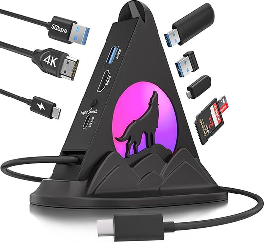 8-in-1 USB C Hub, 4K@30Hz HDMI Output, 100W PD Fast Charging, 3 USB 3.0 Ports, SD/TF Card Reader, Multiport Adapter for MacBook Air/Pro, iPhone 17, iPad Pro/Air