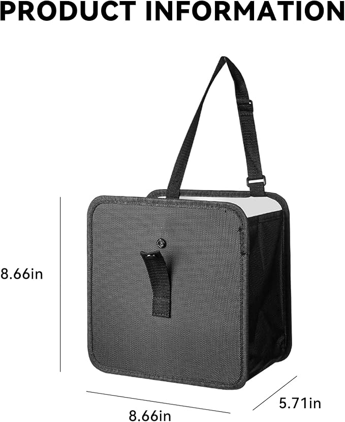 Car Trash Can, Foldable Car Trash Bag Hanging, 7L Large Capacity Waterproof Car Garbage Bag for Car Interior Keeping Tidy, Multifunctional Car Storage Bag, Car Interior Accessories (Small)
