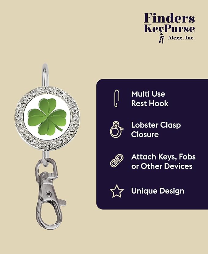 Women’s Bag Charm Key Finder, Car Keychain Hook, Cute Purse Organizer & Tote Bag Accessories, Gifts for Mom - Bling