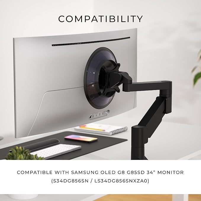 HumanCentric VESA Mount Adapter Compatible with Samsung Odyssey OLED G8 Monitors S34BG850SN and S34DG856SN, Works with G8 34-inch, Mount on a Monitor Arm 100x100m Pattern