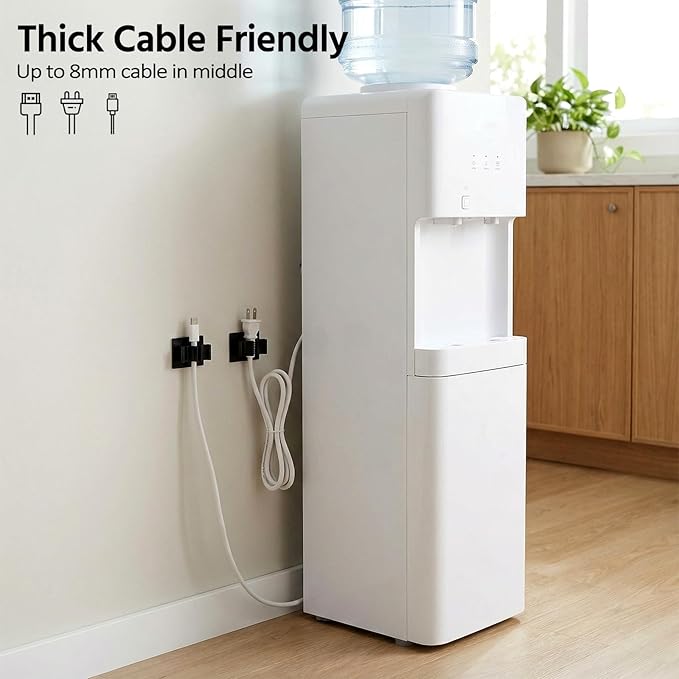 Eboot 50 Pieces Adhesive Cable Wire Clips Strong Cord Clips Wire Holders Cable Cord Straps Management Clamps Tie Holder for The Wall, Under Desk, Car, Office and Home