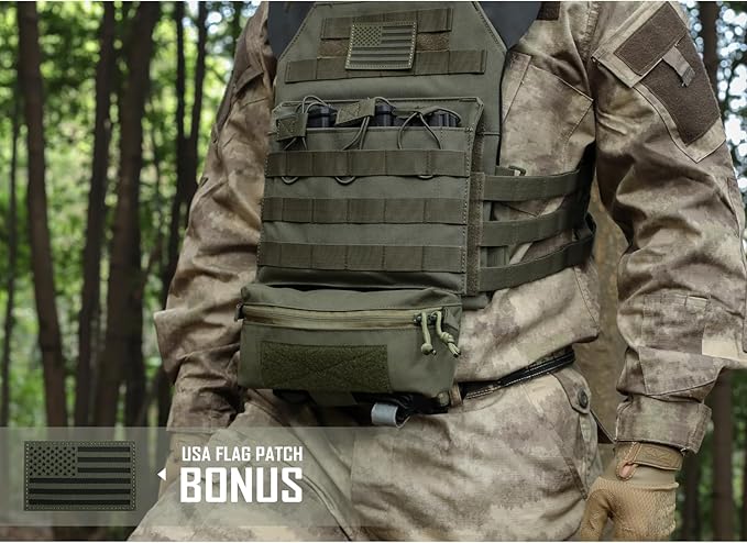 WYNEX Tactical Dump Drop Pouch, Dangler Pouch Utility Tool Pack Sub Abdominal Carrying Bag EDC Pocket Organizer Accessories for Plate Carrier Chest Rig