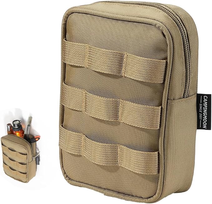 CAMPINGMOON Tactical MOLLE Pouch Compact EDC Organizer Bag Webbing Structured Utility Gear Pouch Belt Camping Hiking Outdoor