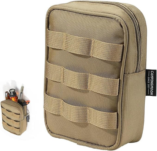 CAMPINGMOON Tactical MOLLE Pouch Compact EDC Organizer Bag Webbing Structured Utility Gear Pouch Belt Camping Hiking Outdoor