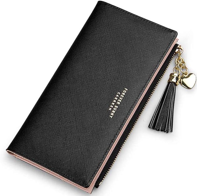 Valentoria Womens Wallet Cute Elegant Long Slim Card Holder Case Minimalist Coin Purse Thin Tassels Zip Clutch Wallets for Girls Ladies | Cute, Elegant, Long, Slim, Case, Minimalist