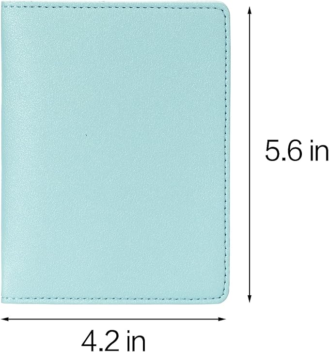 2 Pack Passport covers and Vaccine Card Holder PU Leather Passport Wallet Vaccine Case Protector Slot Travel Passport Wallets for Women & Men (Grey & Light Blue)