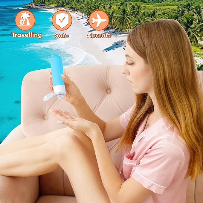 Landisun Travel Bottles for Toiletries 18Pack Travel Size Containers Toiletry Travel-Containers TSA Approved Leak Proof Colored