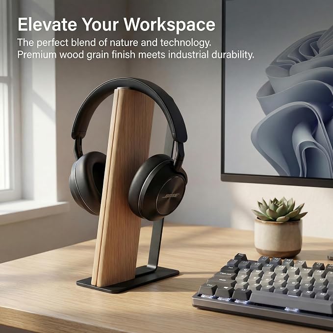 Headphone Stand for Desk, Weighted Base Headset Holder for AirPods Max Sony Bose Beats Sennheiser, Stable Gaming & Studio Earphone Rack, Light