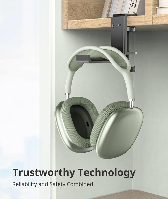 Headphone Stand Hanger Holder 2 Pack, Space-Saving Aluminum Soundbar Stand with Universal Fit for Gaming PC Accessories