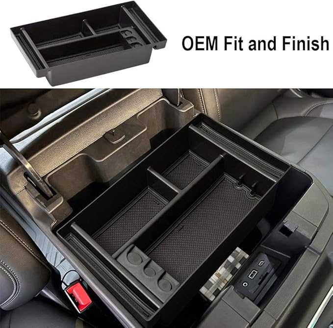 EDBETOS Center Console Organizer Tray Compatible with Chevy Silverado 1500/GMC Sierra 1500 2019-2022 Accessories and 2020-2023 Silverado/Sierra 2500/3500 HD Armrest Box - Full Console w/Bucket Seats