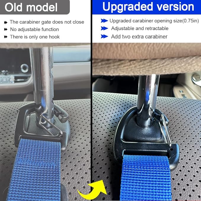 Car Headrest Hooks, Backseat Storage Organizer Hangers, Universal Vehicle Seat Back Hooks, 4 Pack (darkblue)