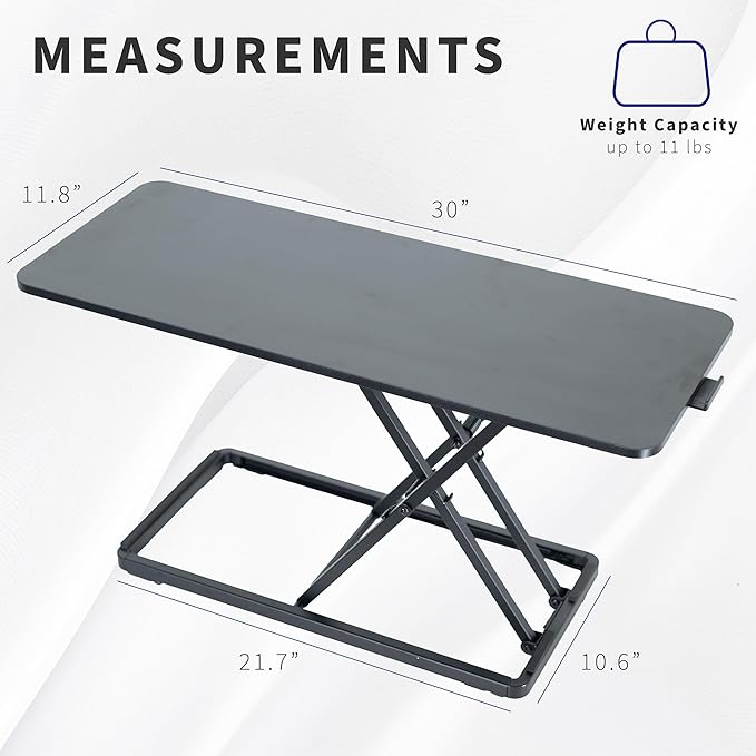 VIVO Single Top 30 inch Scissors Lift Keyboard and Mouse Riser, Height Adjustable Laptop Desk, For Ergonomic Sit Stand Workstations, Black, DESK-V030A