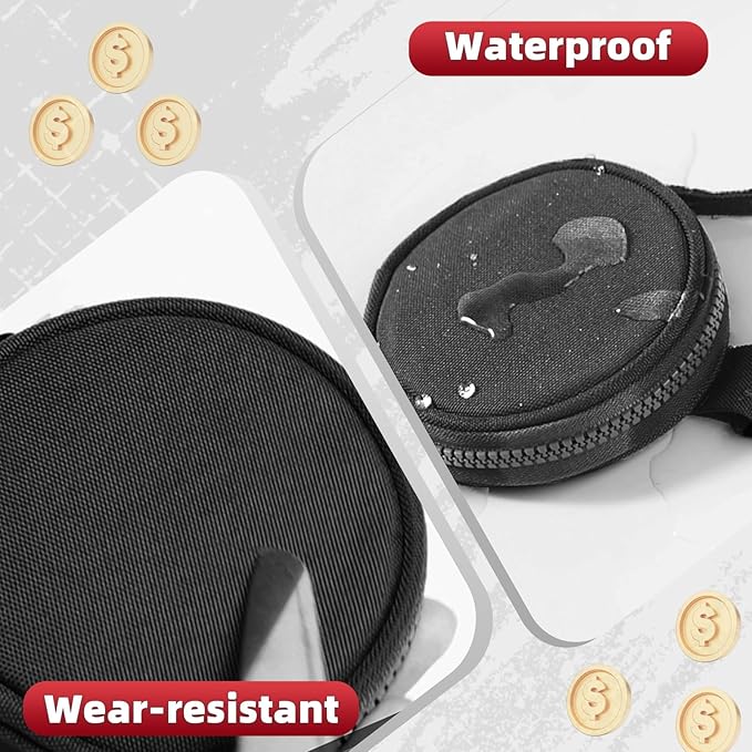 Tactical EDC Pouch for Men - 1000D Nylon Round Small Utility, Triangle Buckle Belt, Water-Repellent EDC Organizer, Coin Pouch for Keys & Earbuds