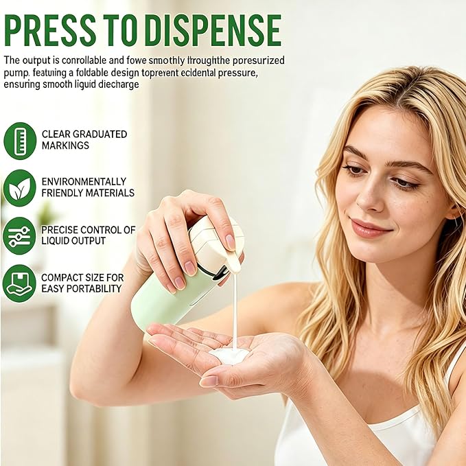 4 in 1 Travel Dispenser Bottle, 4 Pack 30ML Travel Bottles for Toiletries, Leakproof Refillable Pump Containers, TSA Approved Travel Size for Shampoo Lotion Conditioner, Travel Essentials
