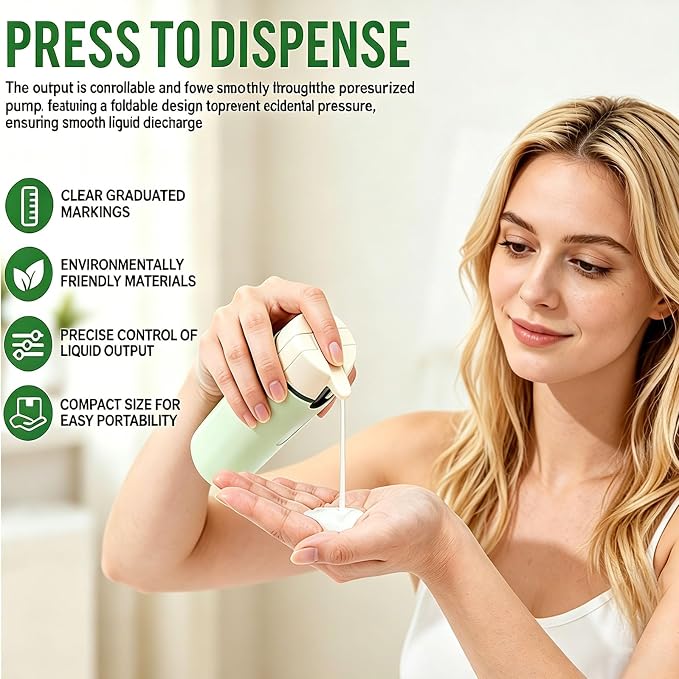 4 in 1 Travel Dispenser Bottle, 4 Pack 30ML Travel Bottles for Toiletries, Leakproof Refillable Pump Containers, TSA Approved Travel Size for Shampoo Lotion Conditioner, Travel Essentials